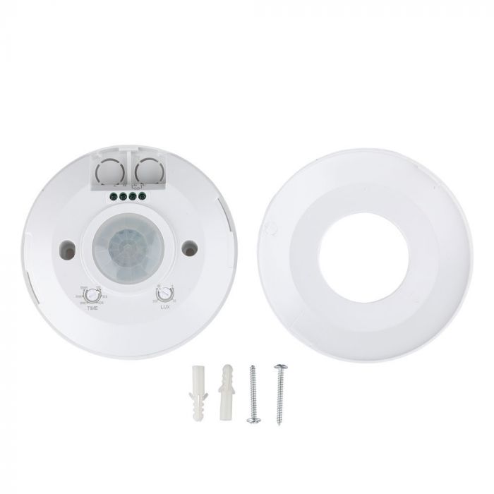 white slimline PIR sensor  with screws