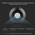 black slimline PIR sensor with range details