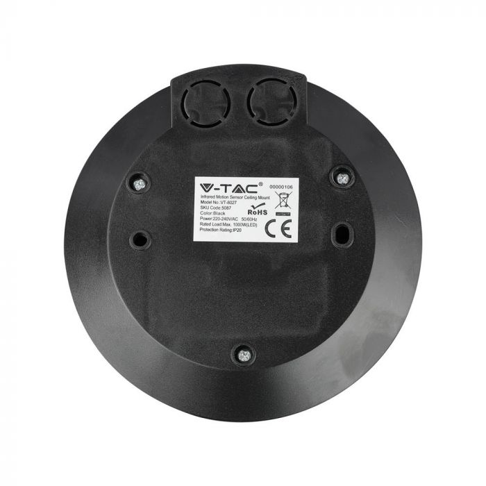 back of a black slimline PIR sensor