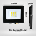 10W Eco Flood LED Outdoor Light – 6500K Cool White - Slim Compact Design