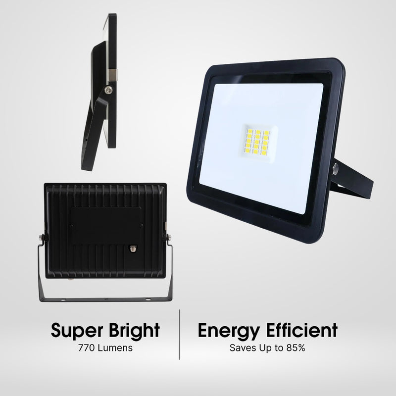 10W Eco Flood LED Outdoor Light – 6500K Cool White - Super Bright