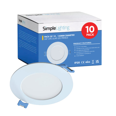 pack of 10 6w LED panel lights