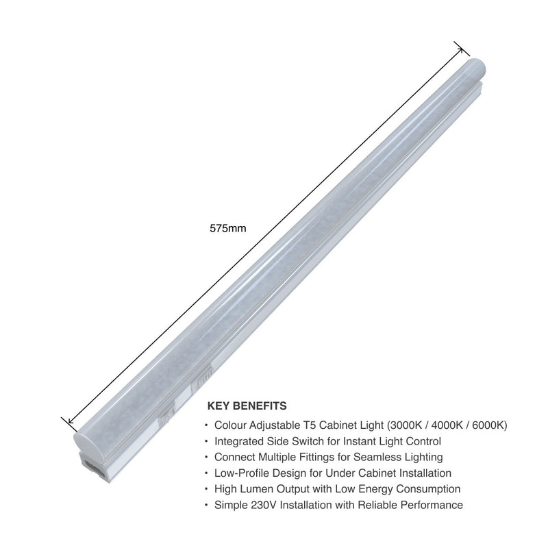 The full 575mm T5 LED link light with multiple key benfits listed in bullets.