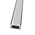 2m, LED Profile, Black Slimline With Diffuser, Incl End Caps and Brackets