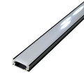 2m, LED Profile, Black Slimline With Diffuser, Incl End Caps and Brackets