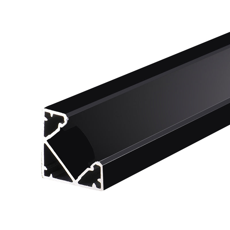 corner black LED profile close up