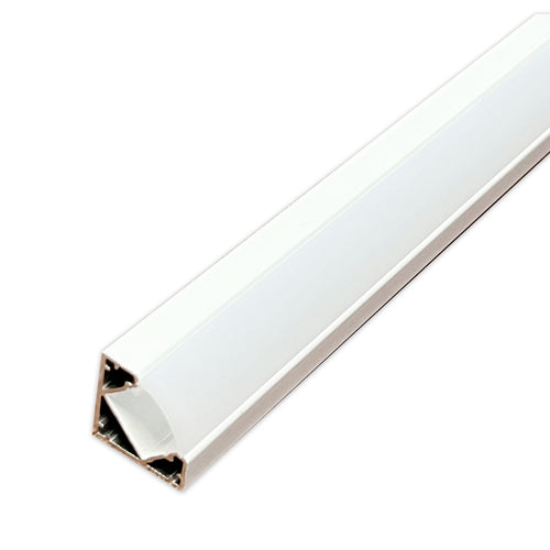 White LED Profile for led strip lights with frosted cover.