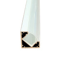 close up of a white LED corner profile