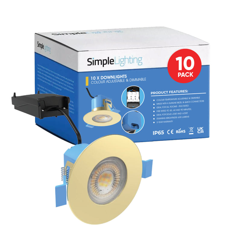 pack of 10 brass LED downlight