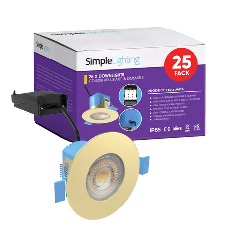 pack of 25 brass LED downlight