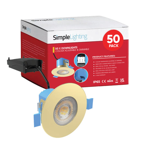 pack of 50 brass LED downlights