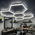 5 x Hexagon LED Light Kit - Cool White, Black Finish With Milky Covers (5 Year Warranty)
