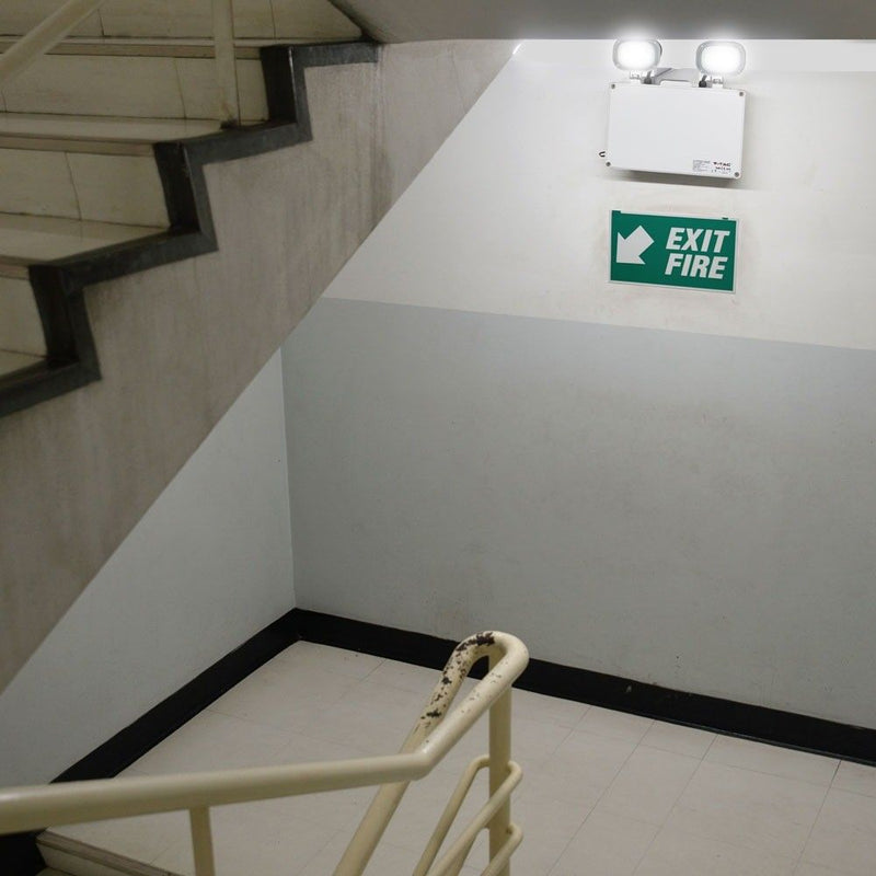 6W LED Emergency Twin Spot IP65 - Non Maintained (installed in fire exit)