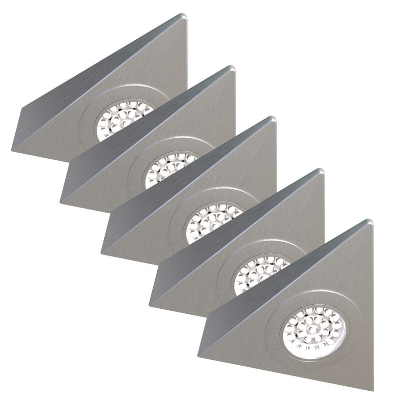 Pack of 5, Triangle, LED Under Cabinet or Shelf Lights - Including Transformer