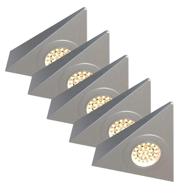 Pack of 5, Triangle, LED Under Cabinet or Shelf Lights - Including Transformer