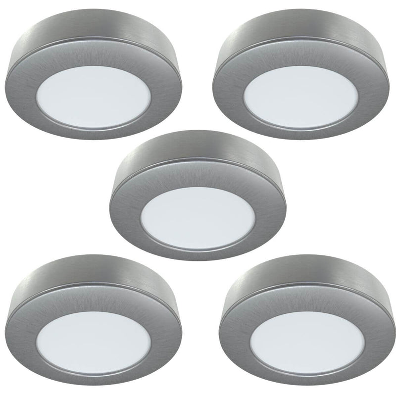 Pack of 5 - No Dot Design - Surface Mounted LED Under Cabinet Light - Ultra-High Brightness & 15w Driver