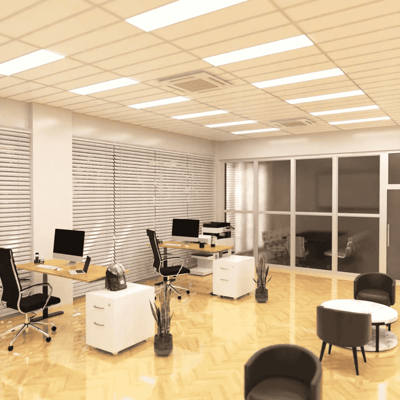 1200 x 300 LED Panel Light (natural white installed in workplace)