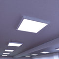 installed surface mounted panel lights with cool white light