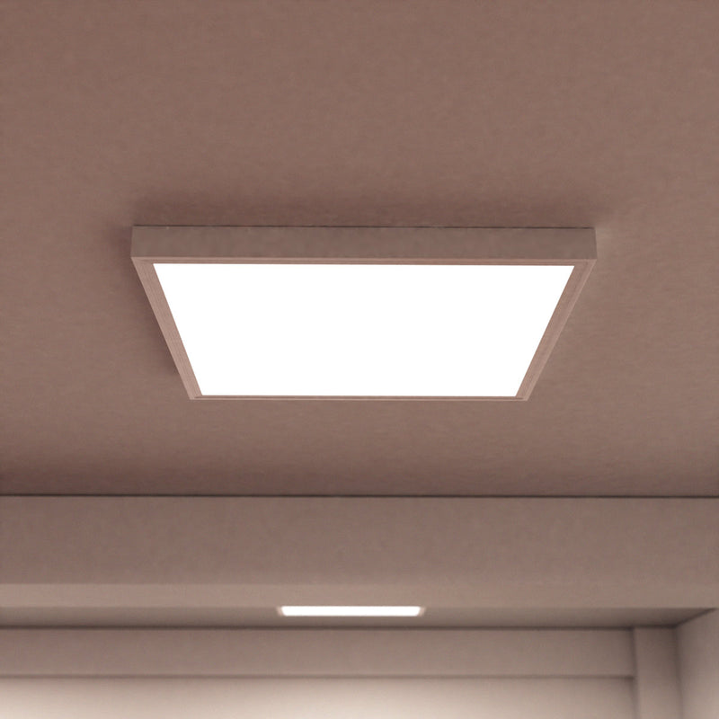 close up of a mounted natural white LED panels