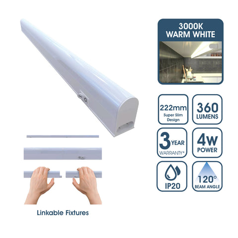 222mm linkable cabinet light with warm white light