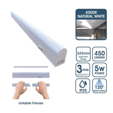 343mm linkable cabinet light with natural white light