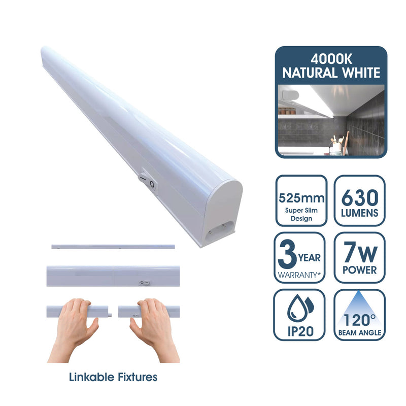 525mm linkable cabinet light with natural white light