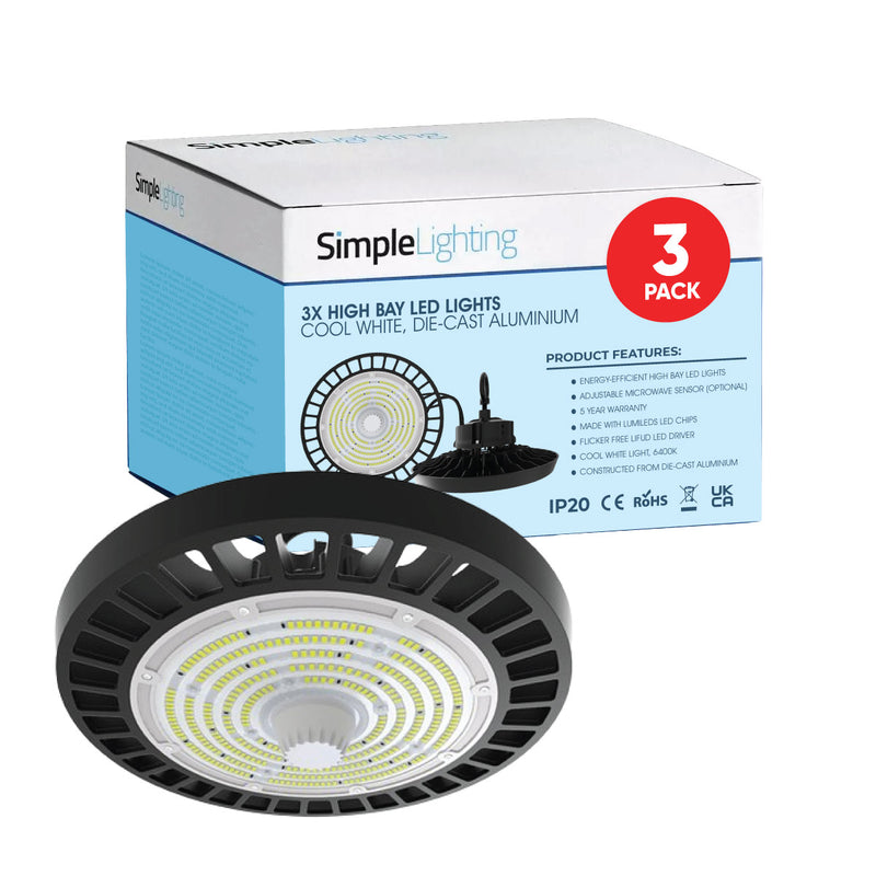 Pack of 3 200w LED high bay lights