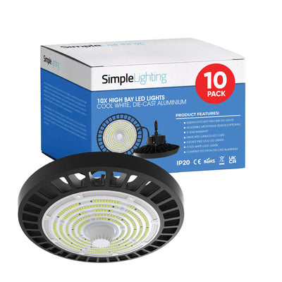 Pack of 10 High Bay LED Lights, 200w - 5 Year Warranty