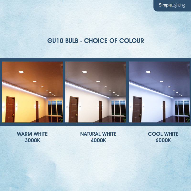 GU10 bulbs - colour tempearture options