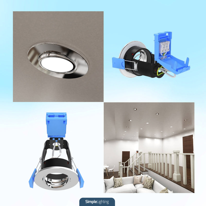 chrome LED downlight with lifestyle images