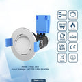 chrome LED downlight with tech specs