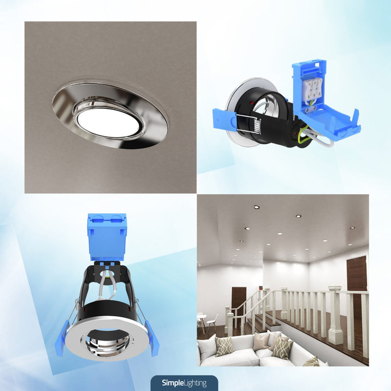 chrome LED downlight with lifestyle images
