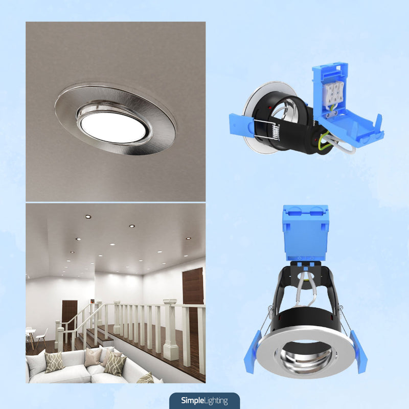 brushed chrome downlight with lifestyle images