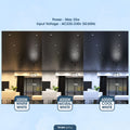 brushed chrome downlight with colour temperature options