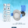 brushed chrome tilt downlight with technical specs