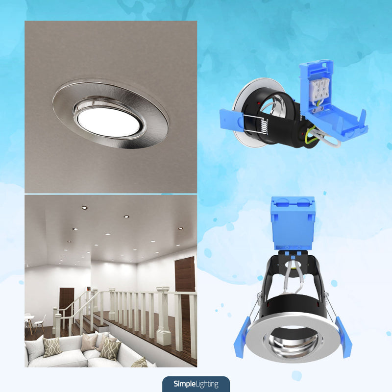 brushed chrome tilt downlight with lifestyle images