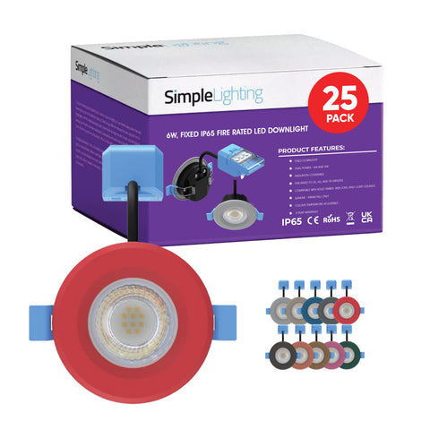 pack of 25 CCT fire-rated LED downlights