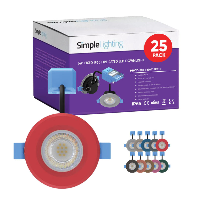 pack of 25 CCT fire-rated LED downlights