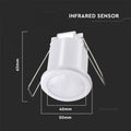 white recessed PIR sensor with dimensions