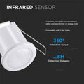 white recessed PIR sensor with detection range