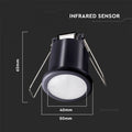 recessed black PIR sensor with dimensions