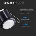 recessed black PIR sensor with detection range