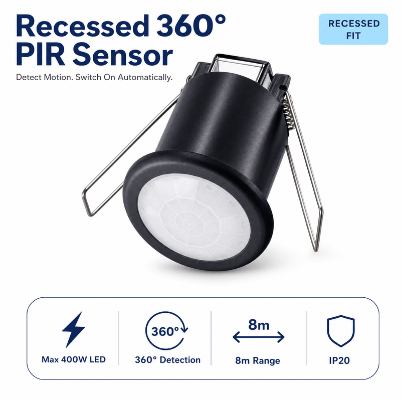 Simple Lighting - 6609 - Infographics - Recessed 360 PIR Sensor