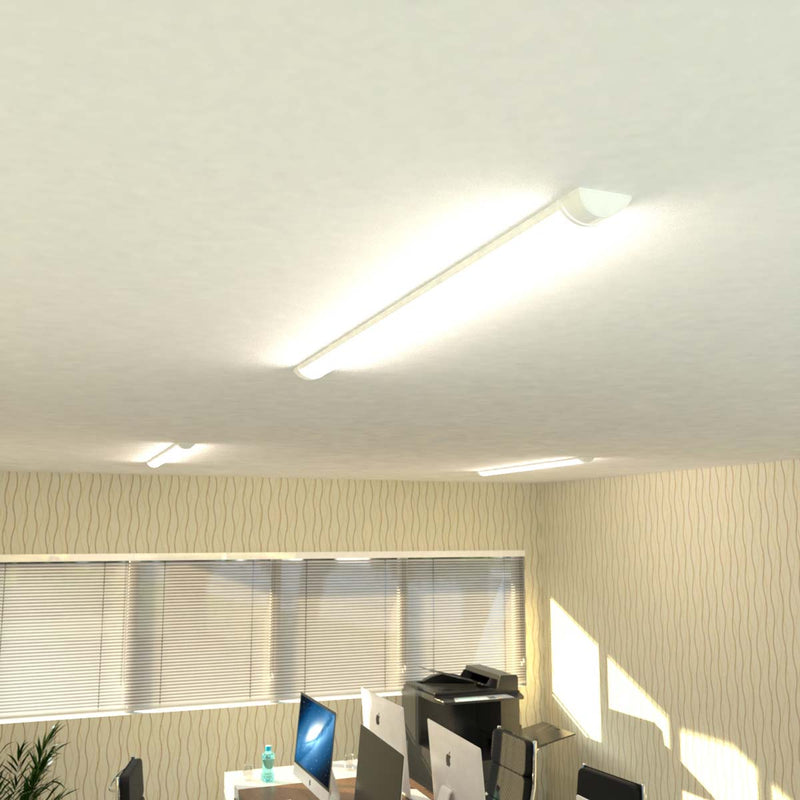 Close look of LED Batten light in the office