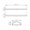 6 Foot, 1800mm LED Batten 60w 4000K Natural White Measurements