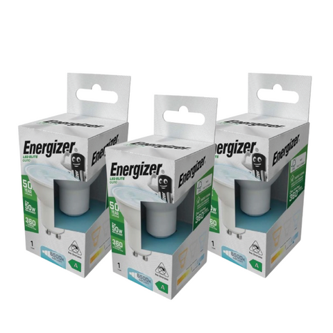 3-Pack GU10 LED Bulbs, A Rated 2w, Energizer - Cool White 6500K