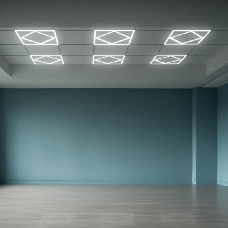 60W LED Diamond Borderline Panel in Action (angle 1)
