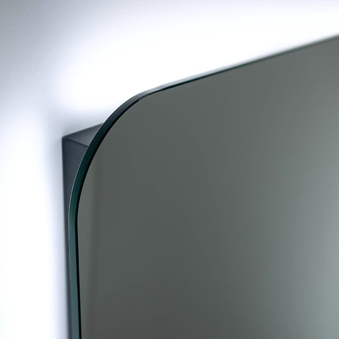 Harbour 800x500mm LED Bathroom Mirror, Black, With Shelf