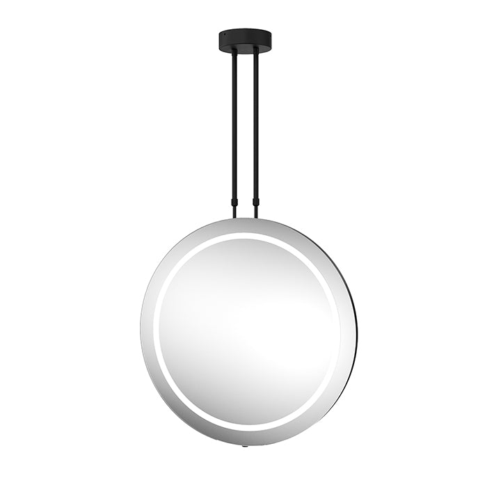 Ivy Two Sided Hanging Bathroom Mirror, Matt Black, Adjustable Height