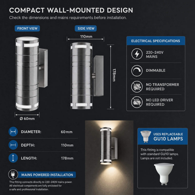 Simple Lighting - 7504 - Infographics - Compact Wall-Mounted Design